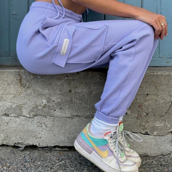Girl Crush - Waffle Cargo Jogger in Blue - Picture 2 of 8
